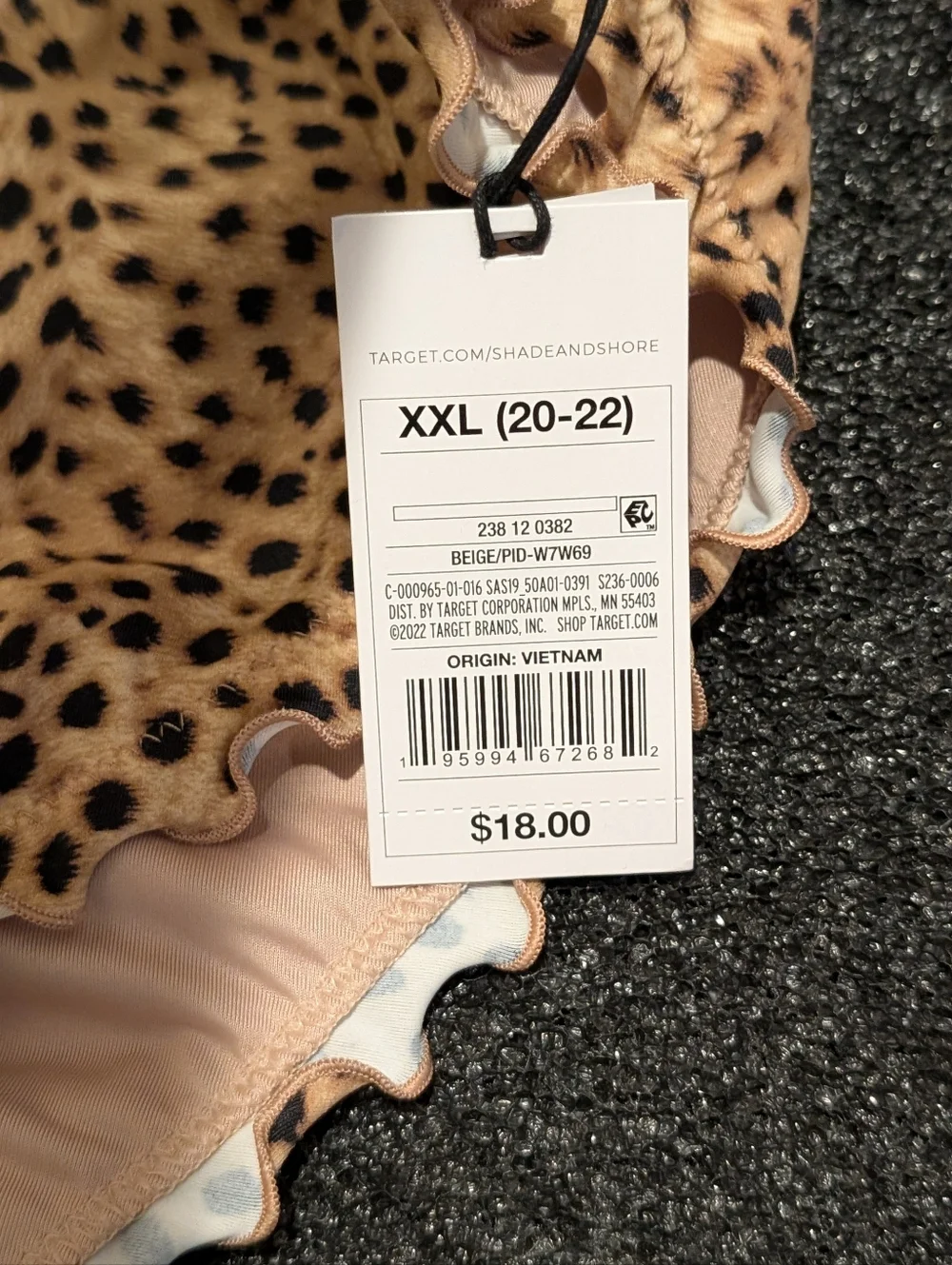 Shade & Shore Girls' Leopard Print Bikini Bottoms - Tan and Black